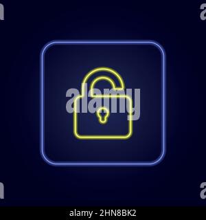 Beautiful stylish colorful neon castle icon - Vector illustration Stock Vector