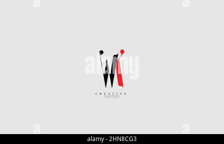 Alphabet letters Initials Monogram logo WK KW W K Stock Vector