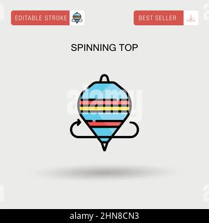 Spinning top Simple vector icon. Stock Vector