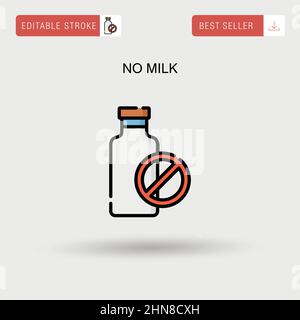 No milk Simple vector icon. Stock Vector