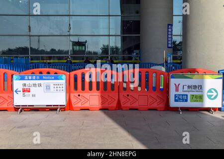 Foshan,China. DEC,30,2021  Foshan Metro Line2,It will run in a south-west direction, connecting Guangzhou South Railway Station and Nanzhuang. Stock Photo