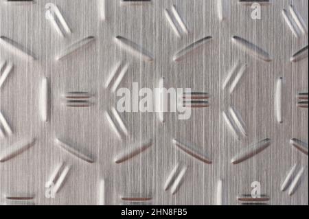 Brushed metal surface plate macro close up view Stock Photo