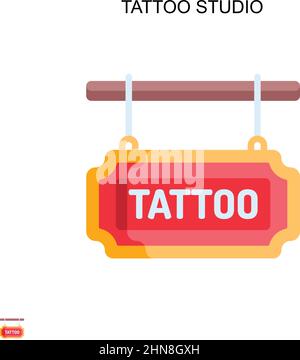 Tattoo studio Simple vector icon. Illustration symbol design template for web mobile UI element. Stock Vector