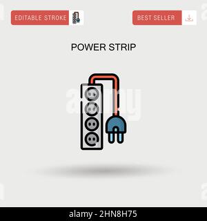 Power strip Simple vector icon. Stock Vector