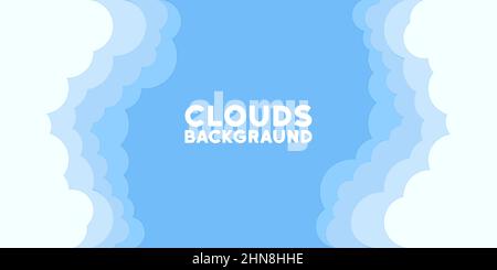 Clouds background banner. Clouds on the sky With place for your text. Vector on isolated white background. EPS 10. Stock Vector
