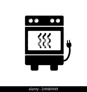 Electric stove icon. Kitchen accessories. Cooking concept. Vector on isolated white background. EPS 10. Stock Vector