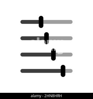 Settings slider panel icon. Music equalizer icon. Vector on isolated white background. EPS 10. Stock Vector