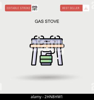 Gas stove Simple vector icon. Stock Vector