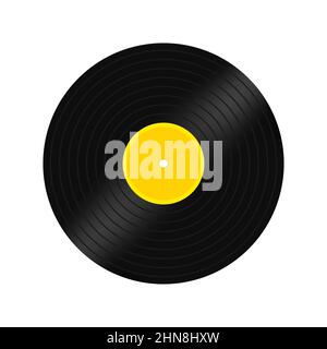 Vinyl plate icon. Retro music icon. Vinyl LP Gramophone record template. Vector on isolated white background. EPS 10. Stock Vector
