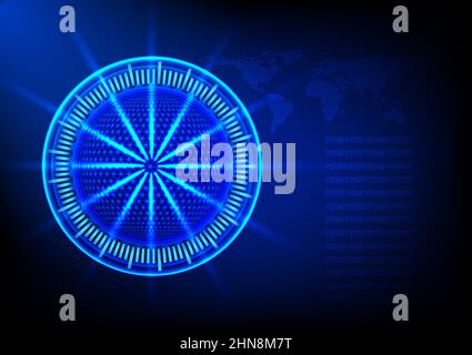 graphics design Hitech technology circle style glow blue color tone  network technology futuristic vector illustration Stock Vector