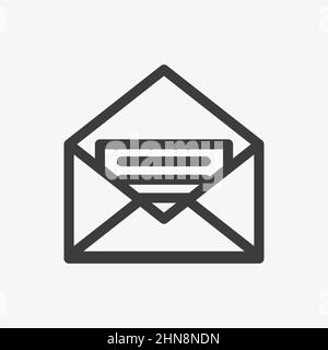 Opened envelope with a letter inside vector icon Stock Vector