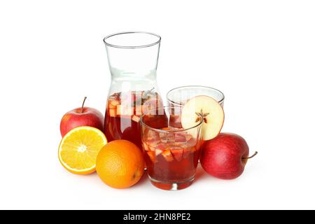 Concept of alcohol drink with Sangria isolated on white background Stock Photo