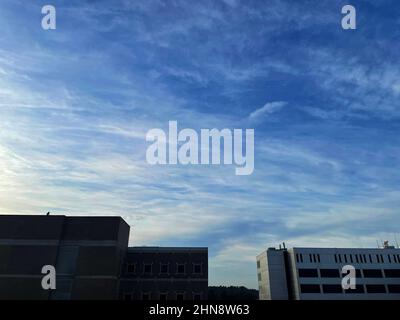 Augusta, Ga USA - 12 13 21: Augusta Ga hospital medical district downtown cityscape buildings and sky view Stock Photo