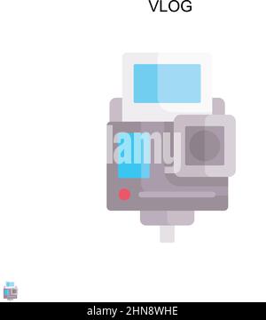 Vlog Simple vector icon. Illustration symbol design template for web mobile UI element. Stock Vector