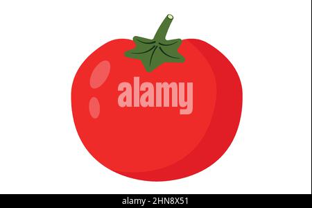 Tomatoes whole and on a white background.Fresh red Vegetable, vegetarian, vegan Stock Vector