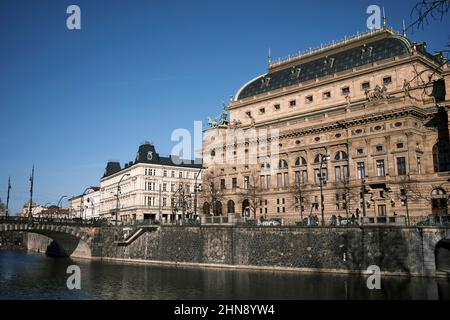 The National Theatre in Prague, the alma mater of Czech opera, and the national monument of Czech history and art Stock Photo