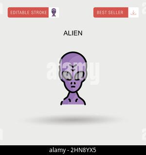 Alien Simple vector icon. Stock Vector