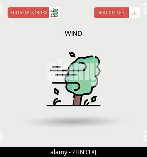 Wind Simple vector icon. Stock Vector