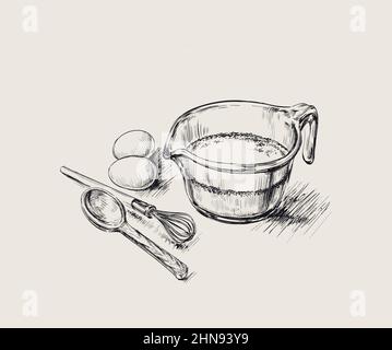 Cooking Hand Drawn Vector Illustration. Sketch Stock Vector