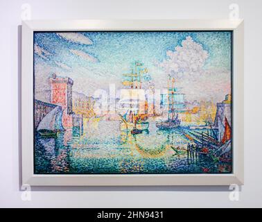 Musée Cantini Marseille : Paul SIGNAC (1863-1935) : L'Entrée du Port de Marseille (1918) Stock Photo