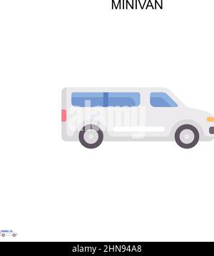 Minivan Simple vector icon. Illustration symbol design template for web mobile UI element. Stock Vector