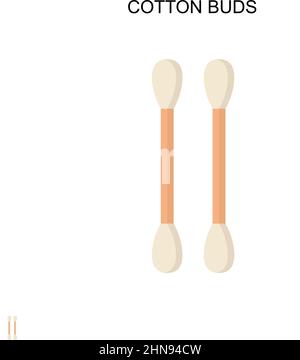 Cotton buds Simple vector icon. Illustration symbol design template for web mobile UI element. Stock Vector