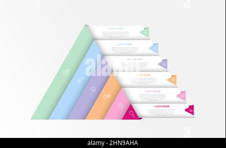 Infographics. 6 steps of development, marketing, workflow or plan. Business strategy with icons. Report and statistics diagram. Stock Vector