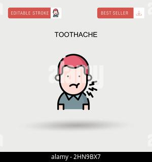 Toothache Simple vector icon. Stock Vector