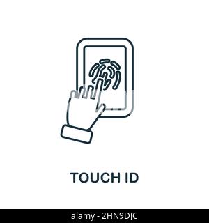Touch Id icon. Line element from technology collection. Linear Touch Id icon sign for web design, infographics and more. Stock Vector