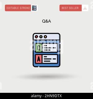 Q&a Simple vector icon. Stock Vector