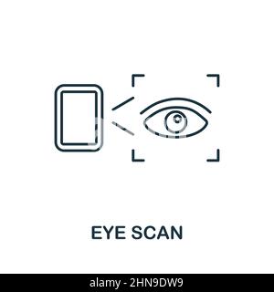 Eye Scan icon. Line element from technology collection. Linear Eye Scan icon sign for web design, infographics and more. Stock Vector