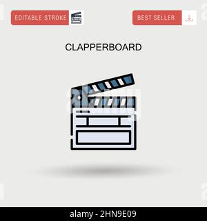 Clapperboard Simple vector icon. Stock Vector