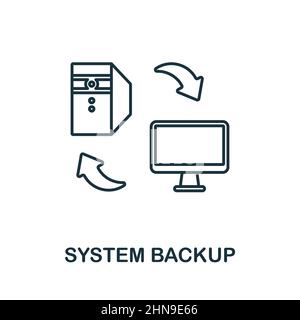 System Backup icon. Line element from technology collection. Linear System Backup icon sign for web design, infographics and more. Stock Vector