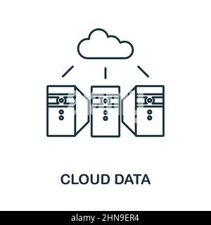 Cloud Data icon. Line element from technology collection. Linear Cloud Data icon sign for web design, infographics and more. Stock Vector