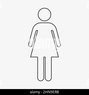 Woman vector line icon on white background Stock Vector