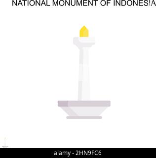 National monument of indonesia Simple vector icon. Illustration symbol design template for web mobile UI element. Stock Vector