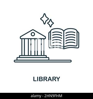 Library icon. Line element from university collection. Linear Library icon sign for web design, infographics and more. Stock Vector