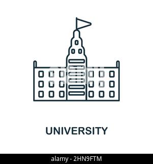 University icon. Line element from university collection. Linear University icon sign for web design, infographics and more. Stock Vector
