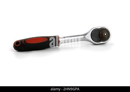 Ratchet wrench isolated on white Stock Photo