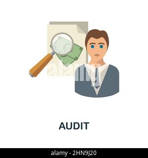 Audit flat icon. Colored element sign from bussines profession collection. Flat Audit icon sign for web design, infographics and more. Stock Vector