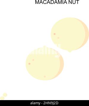 Macadamia nut Simple vector icon. Illustration symbol design template for web mobile UI element. Stock Vector