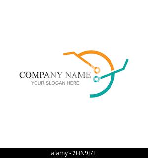 technology logo design vector Stock Vector