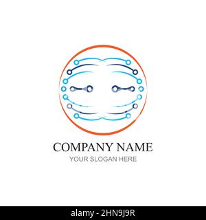 technology logo design vector Stock Vector