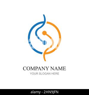 technology logo design vector Stock Vector