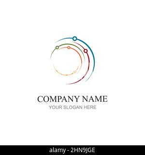 technology logo design vector Stock Vector