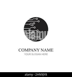 technology logo design vector Stock Vector