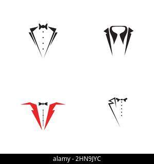 set of Tuxedo Logo template vector icon illustration design - Vector Stock Vector