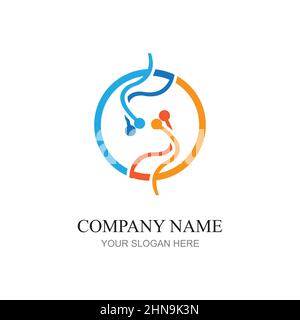 technology logo design vector Stock Vector