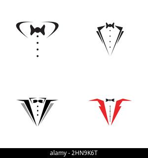 set of Tuxedo Logo template vector icon illustration design - Vector Stock Vector