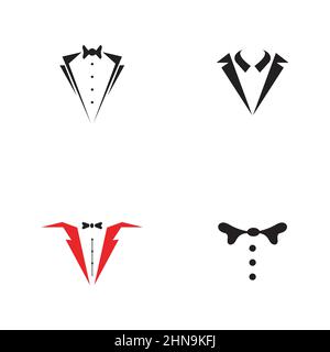set of Tuxedo Logo template vector icon illustration design - Vector Stock Vector